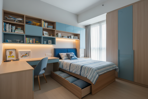 Boy's Room - Desk, Bed & Wardrobe