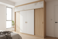 Singapore-style wardrobe with sliding doors